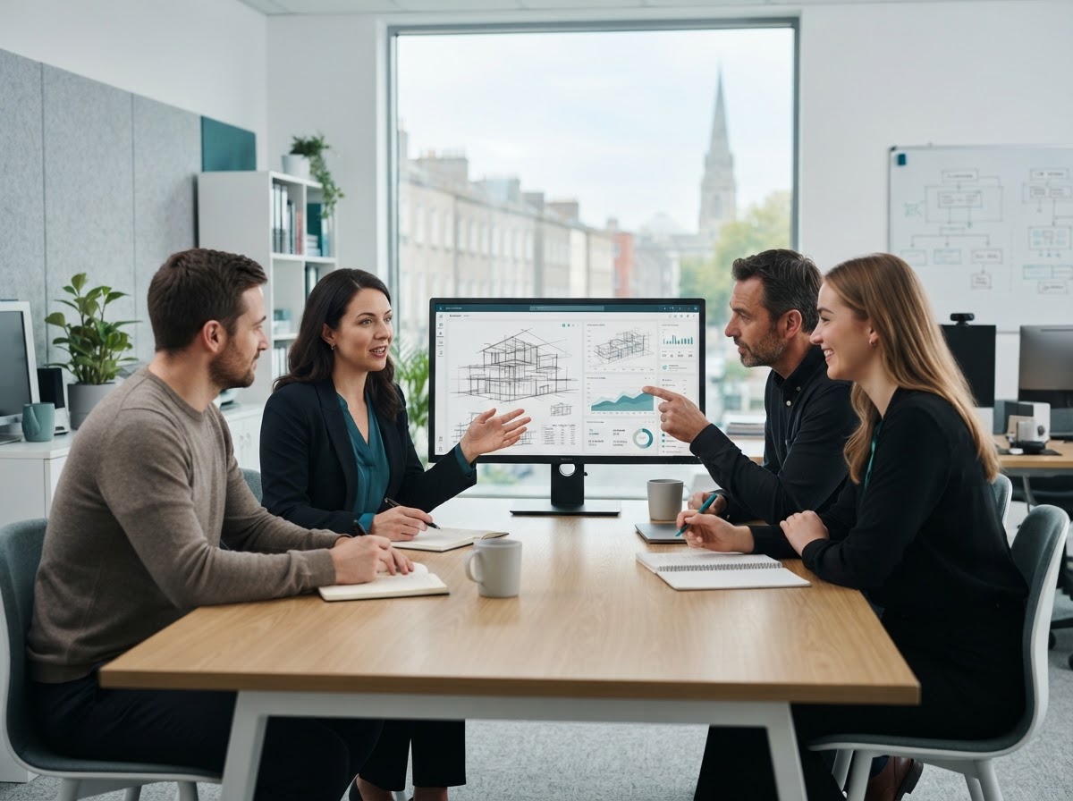 Lorvinyx team reviewing AI-generated strategy performance data